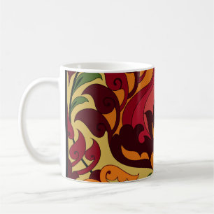 Caneca De Café Azulejo Vintage, decor Art Nouveau.
