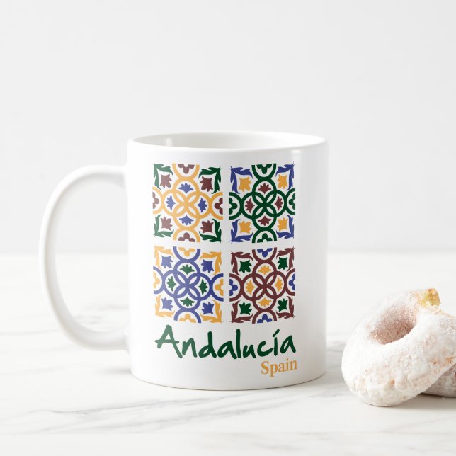 Caneca De Café Azulejos Andaluzes 3 (Com Donut)