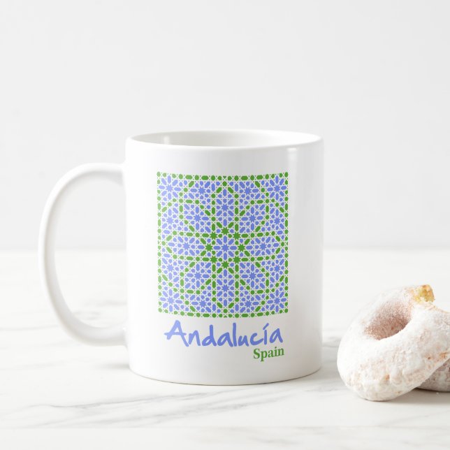Caneca De Café Azulejos Andaluzes 7 (Com Donut)