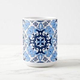 Caneca De Café 💙 Azulejos azuis deslumbrantes