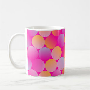 Caneca De Café azulejos circulares padrão uniforme em laranja ro