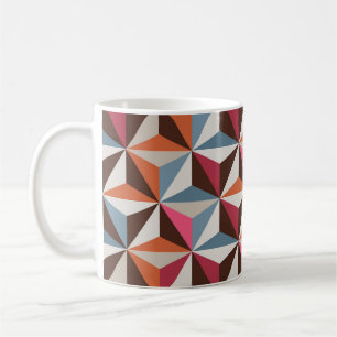 Caneca De Café Azulejos Coloridos do Triângulo: Mosaico Vintage
