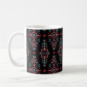 Caneca De Café Azulejos De Boho Étnico: Padrão De Vintage Sem Olh