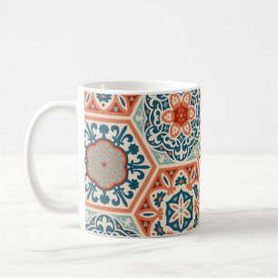 Caneca De Café Azulejos de cerâmica de hexágono com padrão dec