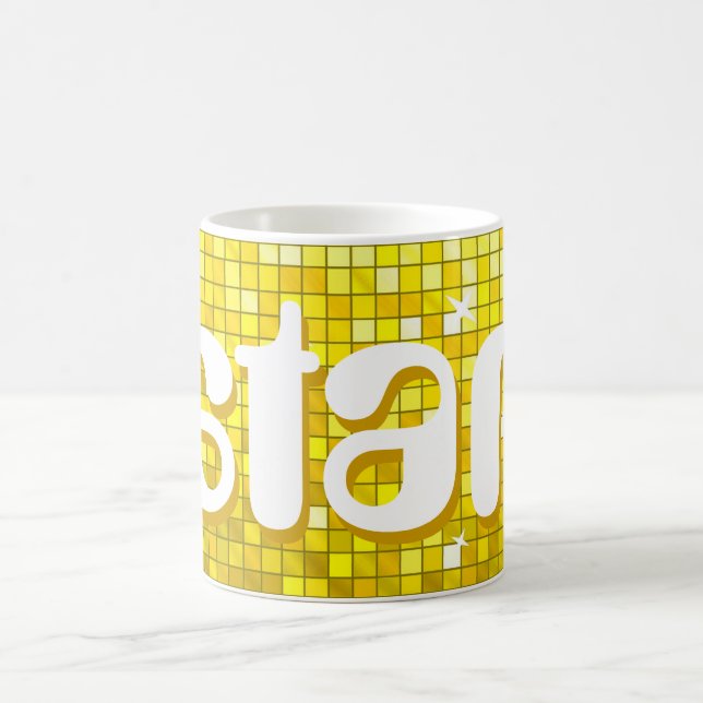 Caneca De Café Azulejos de Disco - Caneta amarela 'star' (Centro)