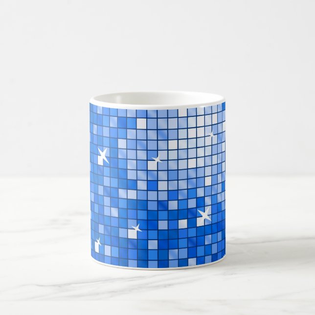 Caneca De Café Azulejos de Disco Molho Azul Escuro (Centro)