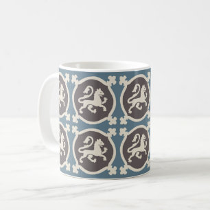 Caneca De Café Azulejos de Leão Medieval