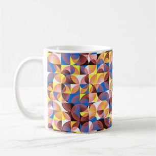 Caneca De Café Azulejos de padrão contínuo com círculos e ruas