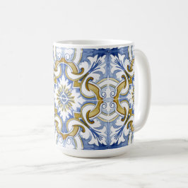 Caneca De Café Azulejos do Mediterrâneo, majolica, estilo Sicilia