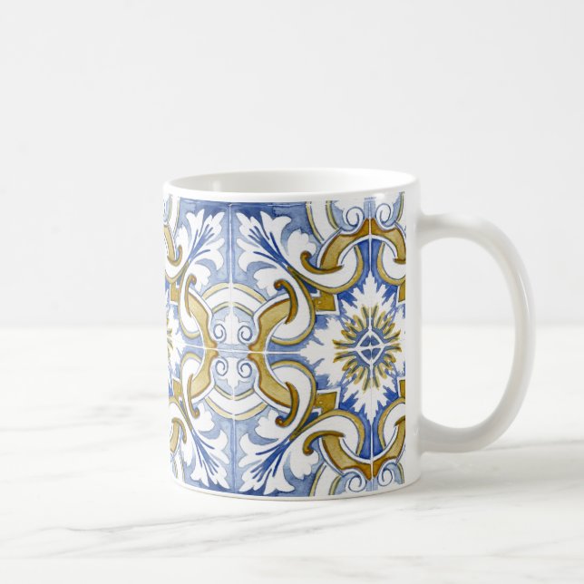 Caneca De Café Azulejos do Mediterrâneo, majolica, estilo Sicilia (Direita)