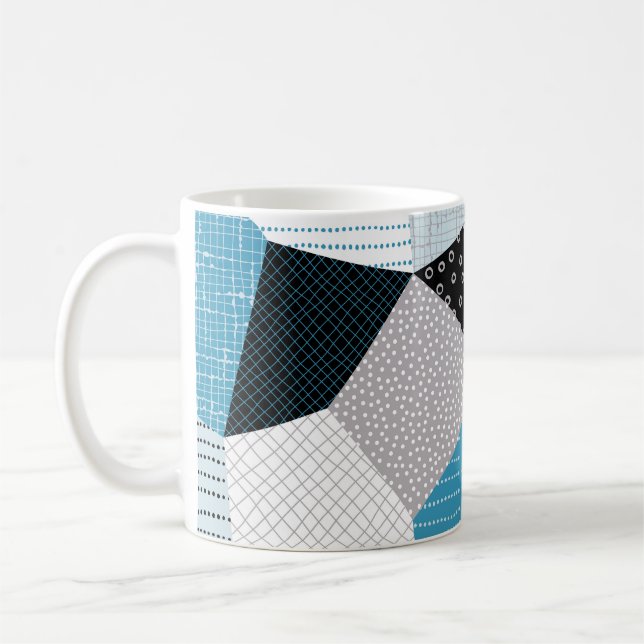 Caneca De Café Azulejos Geométricos de Peça Livre (Esquerda)