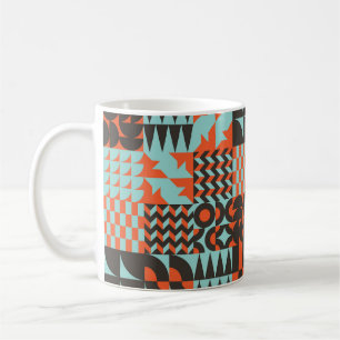Caneca De Café Azulejos geométricos mosaicos, padrão elegante sem