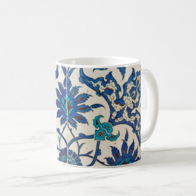 Caneca De Café Azulejos Iznik Azul (Frente Esquerda)