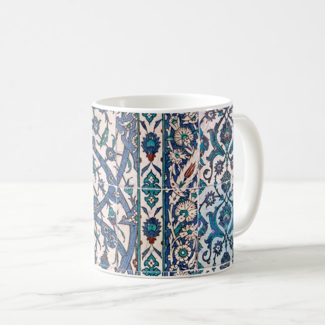 Caneca De Café Azulejos Iznik interligados (Frente Esquerda)