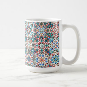 Caneca De Café Azulejos marroquinos, mosaico, arte colorida
