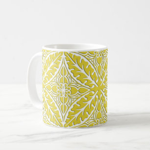 Caneca De Café Azulejos marroquinos - ouro e branco da mostarda