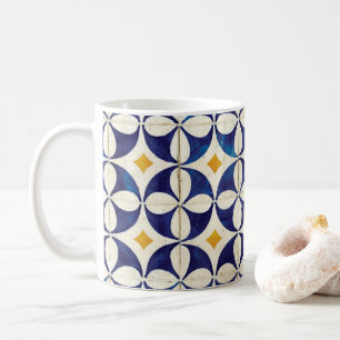 Caneca De Café Azulejos Portugueses - Design de Padrão Azulejo
