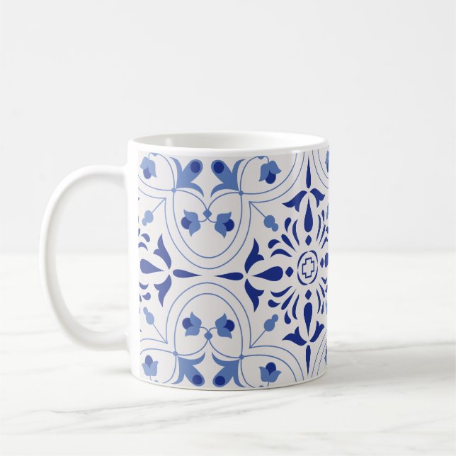 Caneca De Café Azure Bloom Cross (Esquerda)