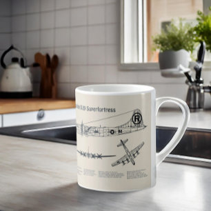 Caneca De Café B-29 Superfortress - Planta do avião SD