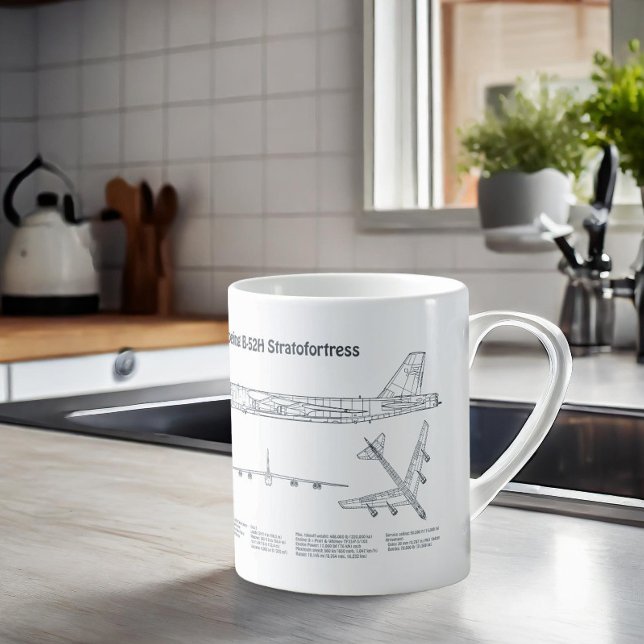 Caneca De Café B-52 Estratofortaleza - Planos de avião para Bluep (Criador carregado)