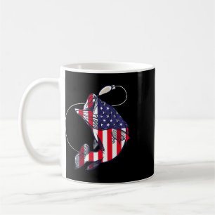 Caneca De Café B Pesca Peixe Bandeira Americana Patriótica Quatro