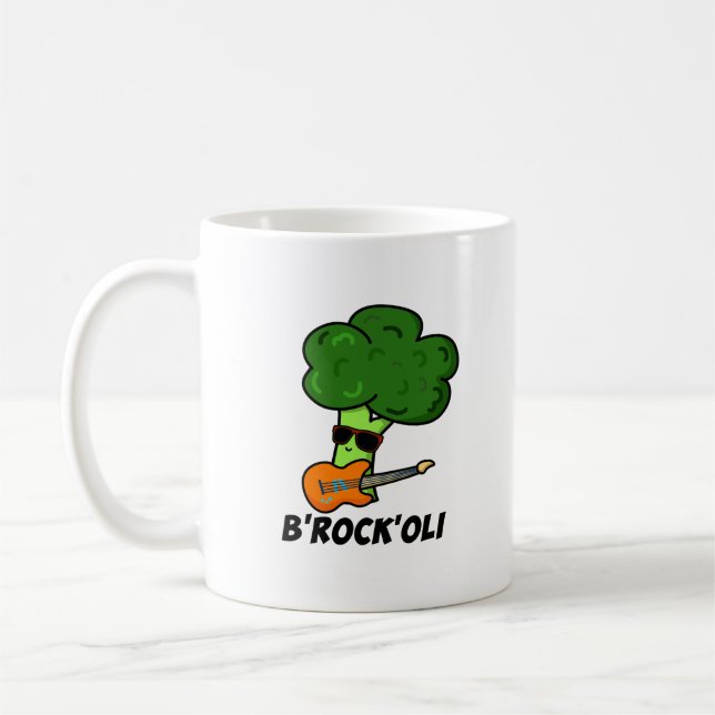 Caneca De Café B-Rock-Oli Funny Rocker Broccoli Pun (Esquerda)