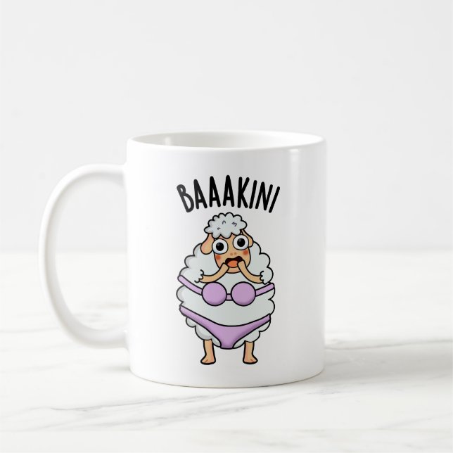 Caneca De Café Baa-kini Funny Bikini Pun (Esquerda)