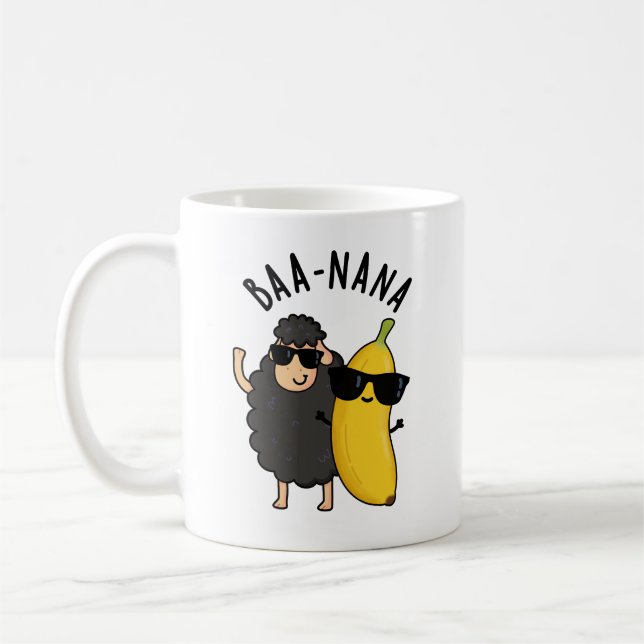 Caneca De Café Baa-nana Funny Banana Puns (Esquerda)