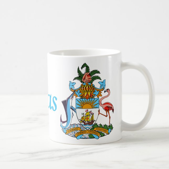 Caneca De Café Baamas com Casaco de Armas (Paraíso Caribe) (Direita)