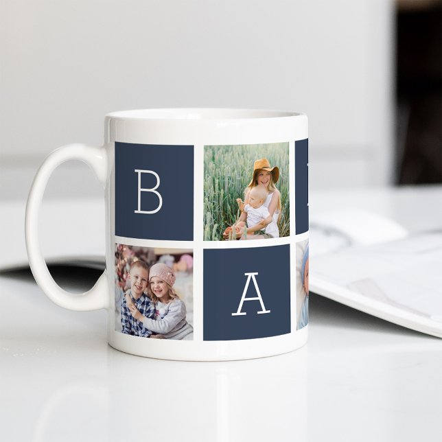 Caneca De Café Baba | Avô 5 Colagem de Fotografias (Criador carregado)