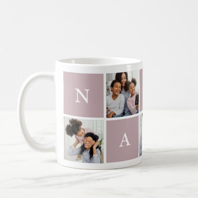 Caneca De Café Babá Personalizada Avó 5 Foto Colagem Café Mu (Esquerda)