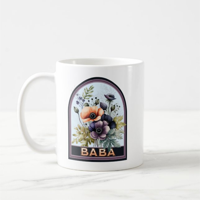Caneca De Café Baba Vintage Avó Floral (Esquerda)