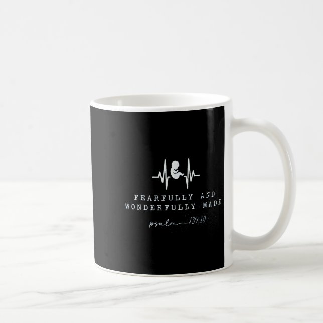 Caneca De Café Baby Announcement Fearfully And Wonderfully Made,  (Direita)