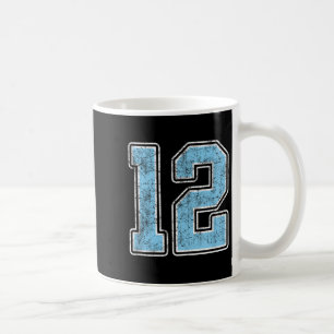 Caneca De Café Baby Blue White Number 12 Jersey Player Uniform #1
