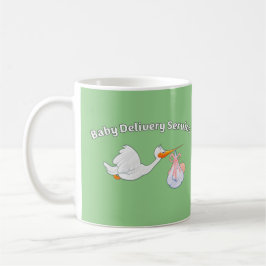 Caneca De Café Baby Delivery Service Funny Midwife Stork Baby