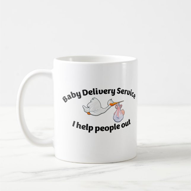 Caneca De Café Baby Delivery Service I help people out | midwife (Esquerda)