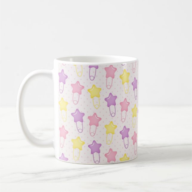 Caneca De Café Baby Girl Scrapbook Style Mug | Pink Digital Paper (Esquerda)