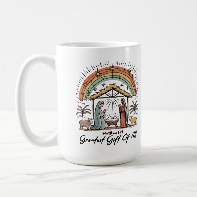 Caneca De Café Baby Jesus Mary Joseph Natividade Christian (Esquerda)