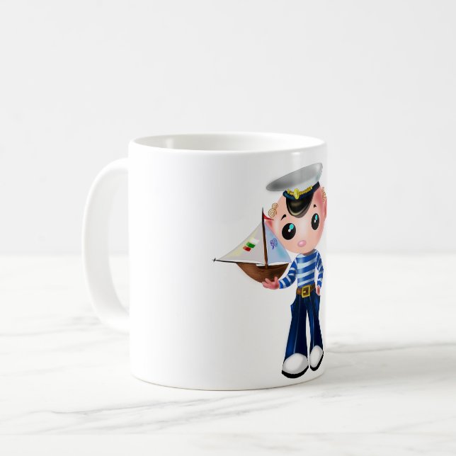 Caneca De Café Baby Mug com Little Sailey Boy (Frente Esquerda)