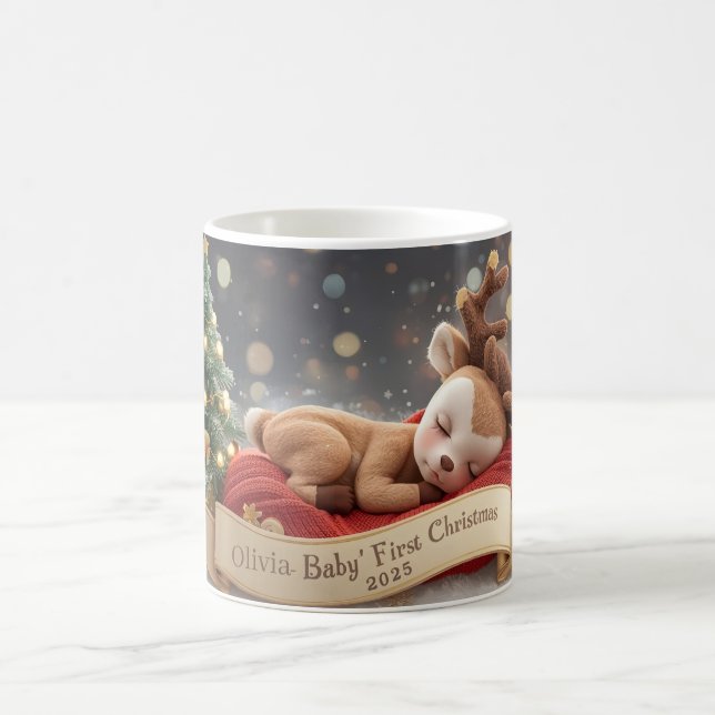 Caneca De Café Baby’s First Christmas Personalized Mug (Centro)