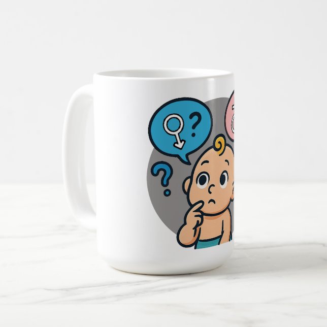 Caneca De Café Baby shower name survey  (Frente Esquerda)