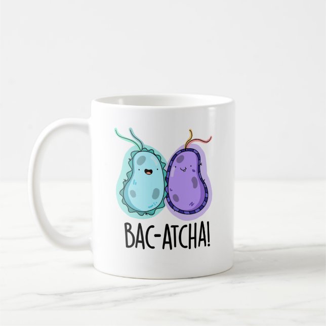 Caneca De Café Bac-atcha Funny Bacteria Pun (Esquerda)