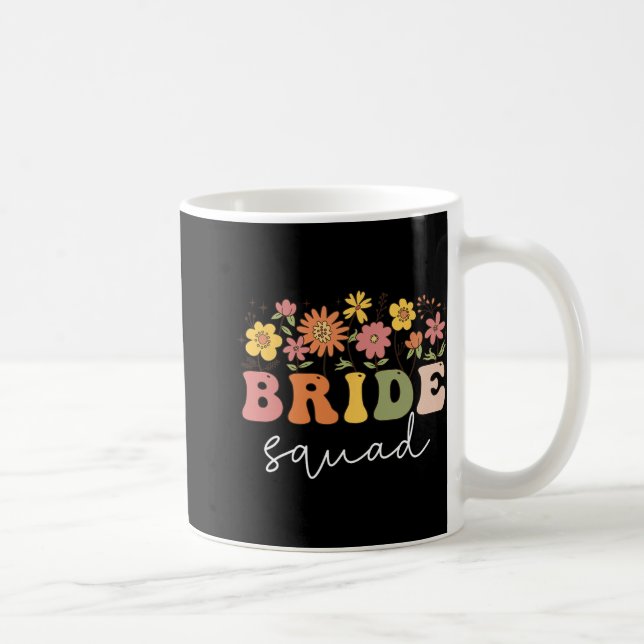 Caneca De Café Bachelorette de Casamento Floral de Flores-Bride (Direita)