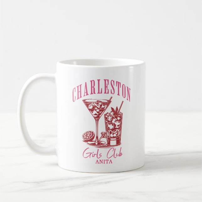 Caneca De Café bachelorette rosa-vermelha (Esquerda)