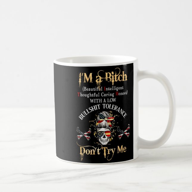Caneca De Café Back I'm A Btch Beautiful Intelligent Skeleton Mes (Direita)