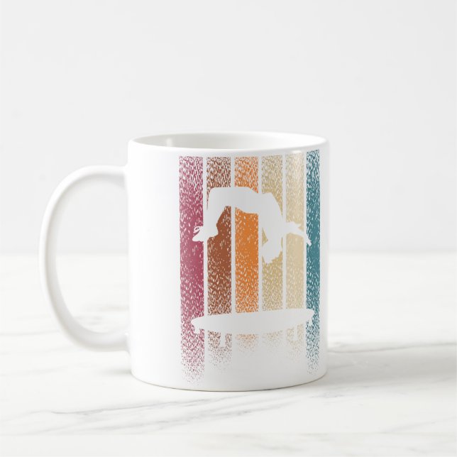 Caneca De Café Backflip Trampoline Jumping Jumper Tumbling Retro (Esquerda)