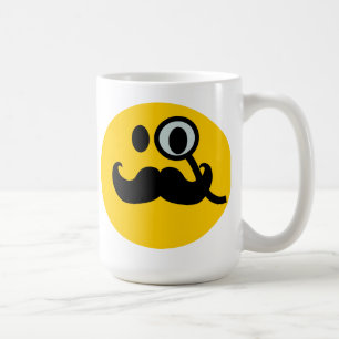 Caneca De Café Backgrnd customizável do Monocle & do bigode)