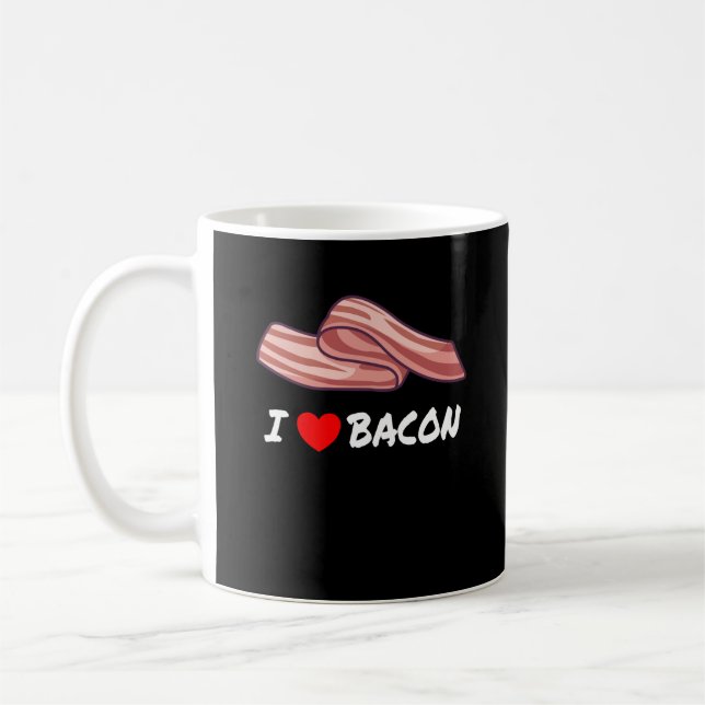 Caneca De Café BACON amo Bacon Funny Bacon (Esquerda)