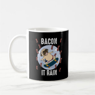 Caneca De Café Bacon Chuva Engraçada Pug Skateboard Lover
