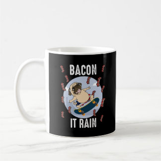 Caneca De Café Bacon Chuva Engraçada Pug Skateboard Lover